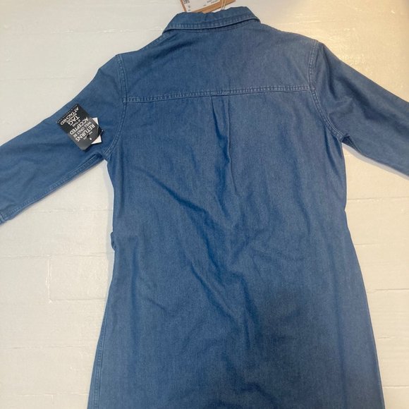 NWT! A.P.C. DENIM SHIRT DRESS -INDIGO- XSMALL - Picture 5 of 7